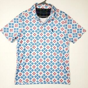 William Murray Golf Shirt Size M Blue Red White Polo Short Sleeve